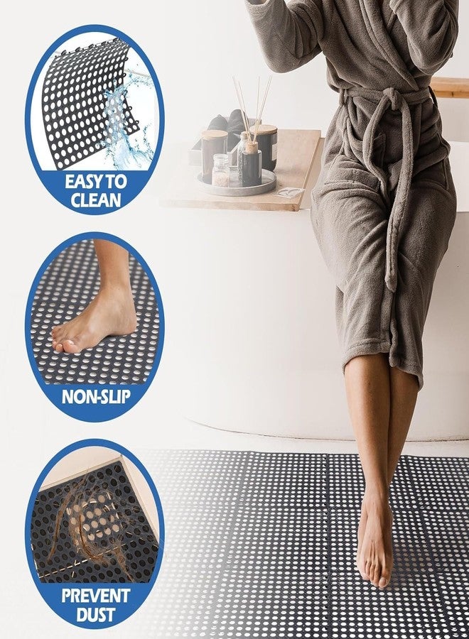 COVACURE 50Pcs Drainage Interlocking Floor Tiles Bathroom Mat 12" X 12" Soft PVC Non-Slip Tile Splicing Waterproof Mat Bath Shower Floor Mat for Pool Bathroom Balcony Locker Room Basement Stairs (50) - Image 5